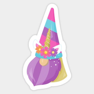 Unicorn Gnome, Cute Gnome, Garden Gnome, Beard Sticker